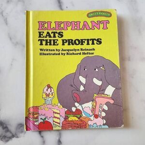 Sweet pickles Elephant Eats the Profit vintage '70s children's hardback book kid